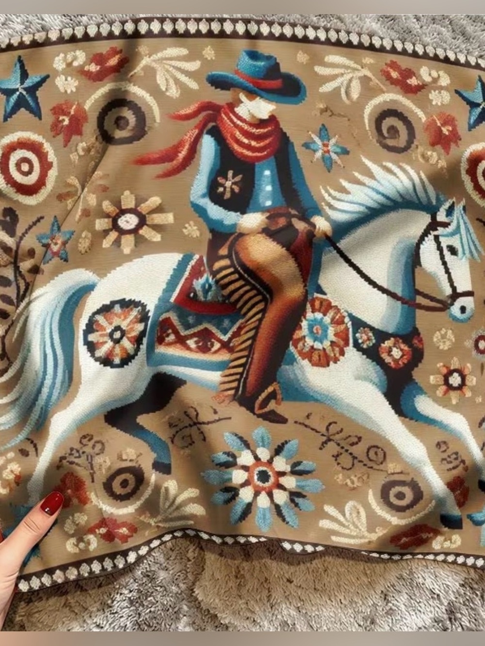 Western Motif Camel Multi-Color Women's Scarf Wrap